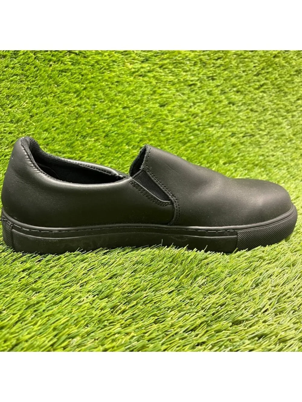 Mellow Walk Jessica Women Size 9.5E Black Leather Steel Toe Safety Slip-On Shoes_4